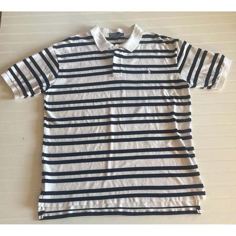 Polo by Ralph Lauren Striped Polo Shirt White Black 3XB